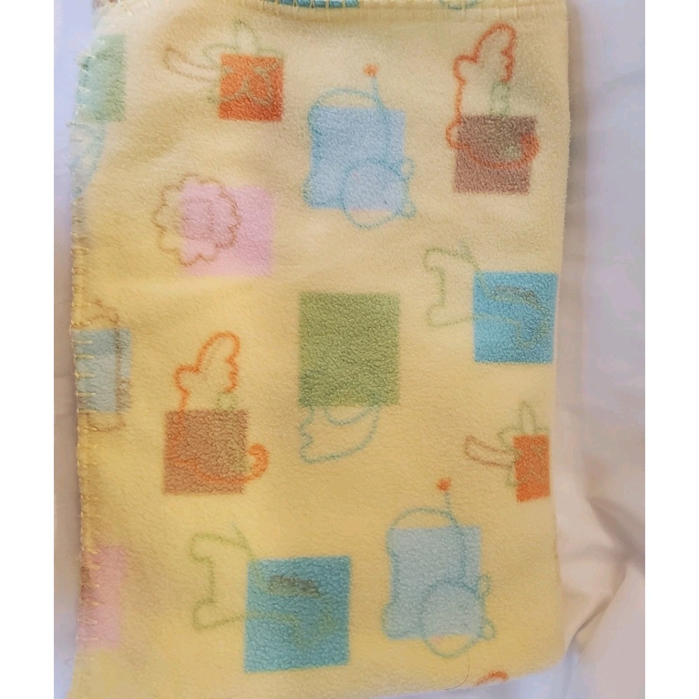 Circo Target Fleece Yellow Animal Baby Blanket Lovey Hippo Lion Giraffe‎ 30x40"
